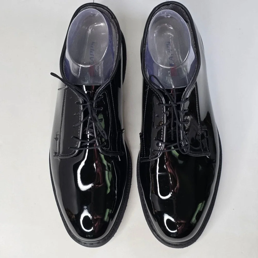 Capps Air Lite Military Shoes Men's 9.5 Black Patent Leather Police Uniform USA